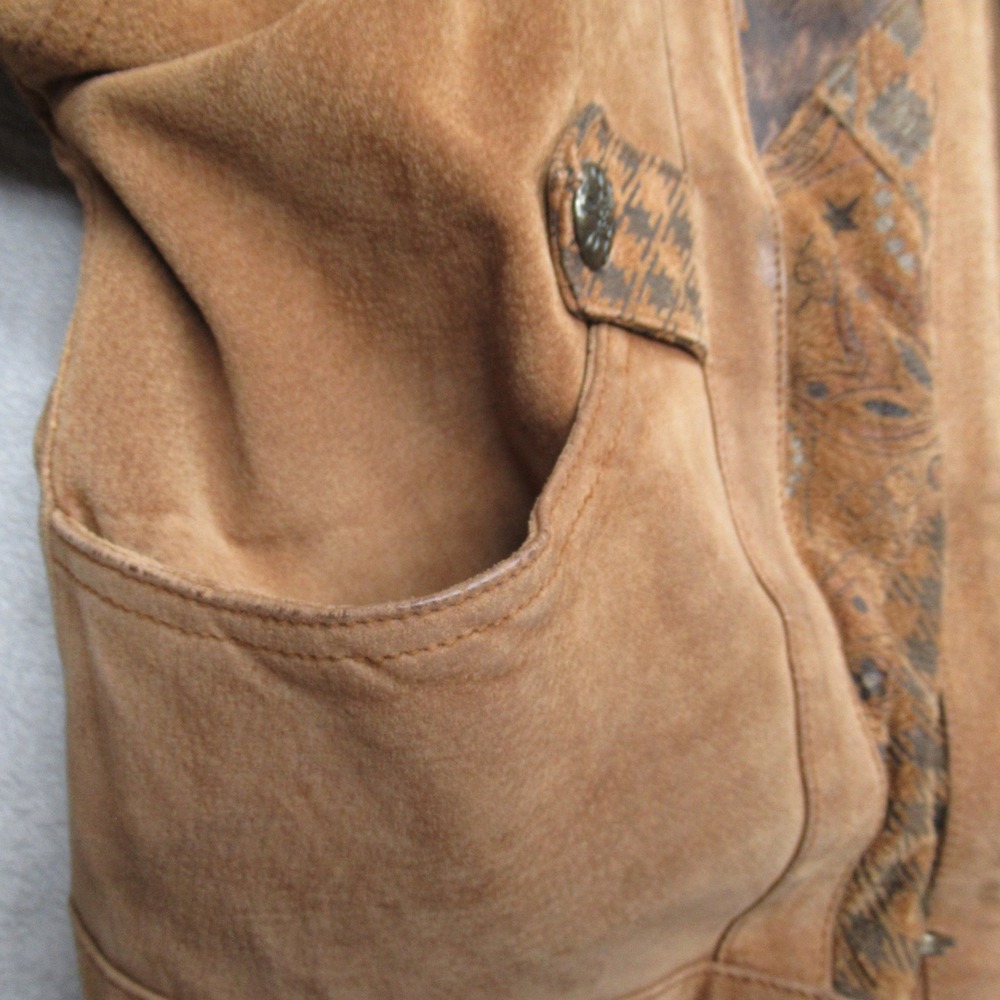 Winlit Genuine Leather Jacket Women Medium Brown Western NEEDS ZIPPER REPAIR VTG - Picture 9 of 16